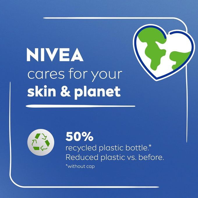 NIVEA recycled plastic bottle.