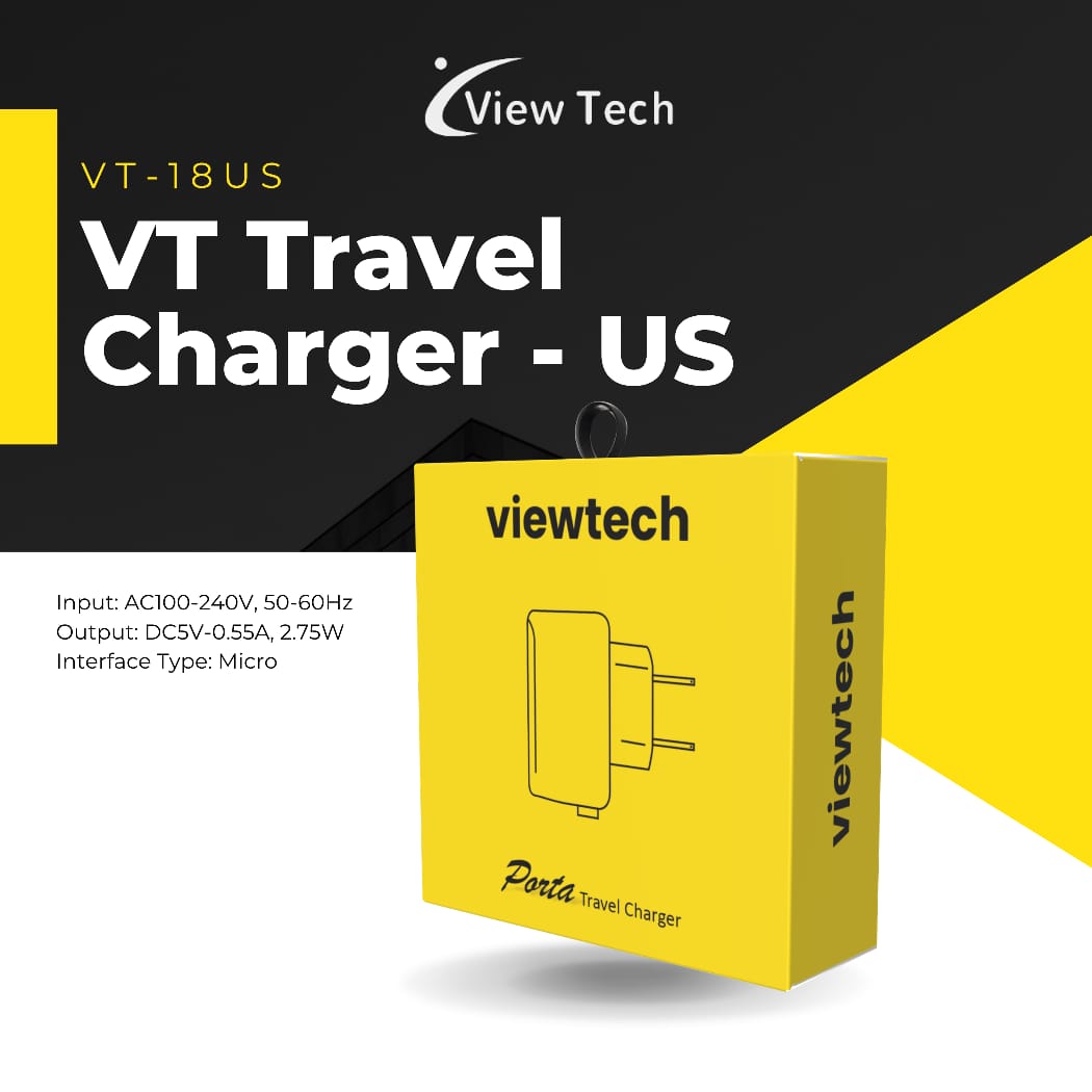 VIEWTECH VT-18US PORTA TRAVEL CHARGER - US PLUG (MICRO USB)