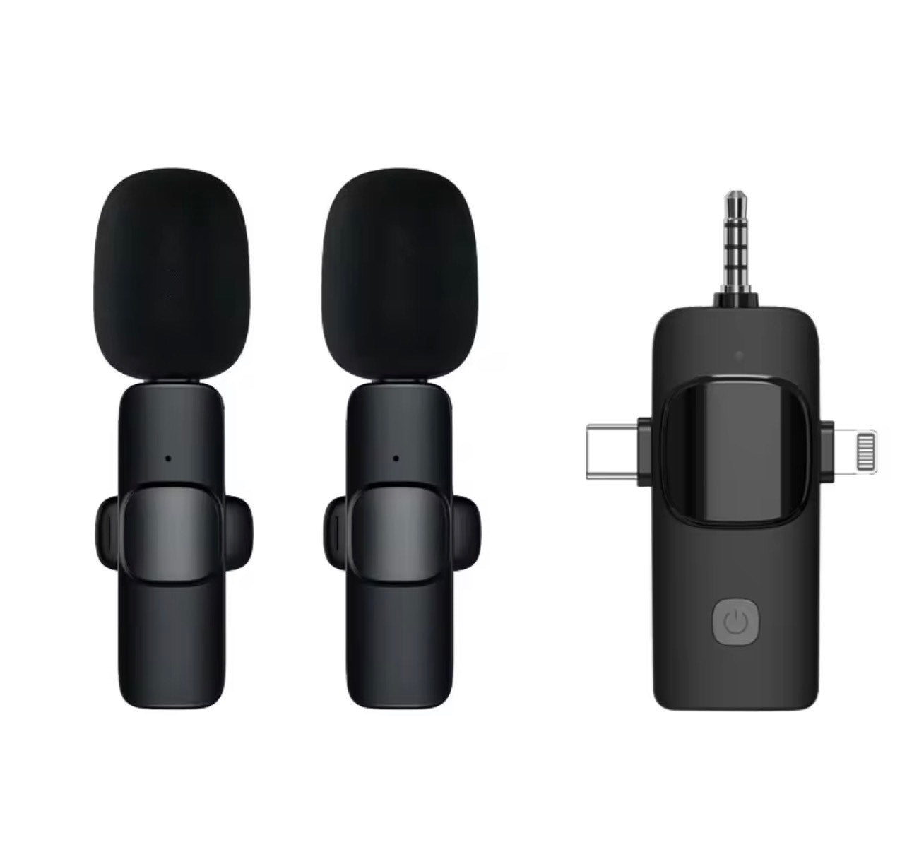 K15 2IN1 PROFESSIONAL LAVALIER WIRELESS MICROPHONE WITH 3 CONNECTORS (IPHONE, TYPE C & CAMERA)