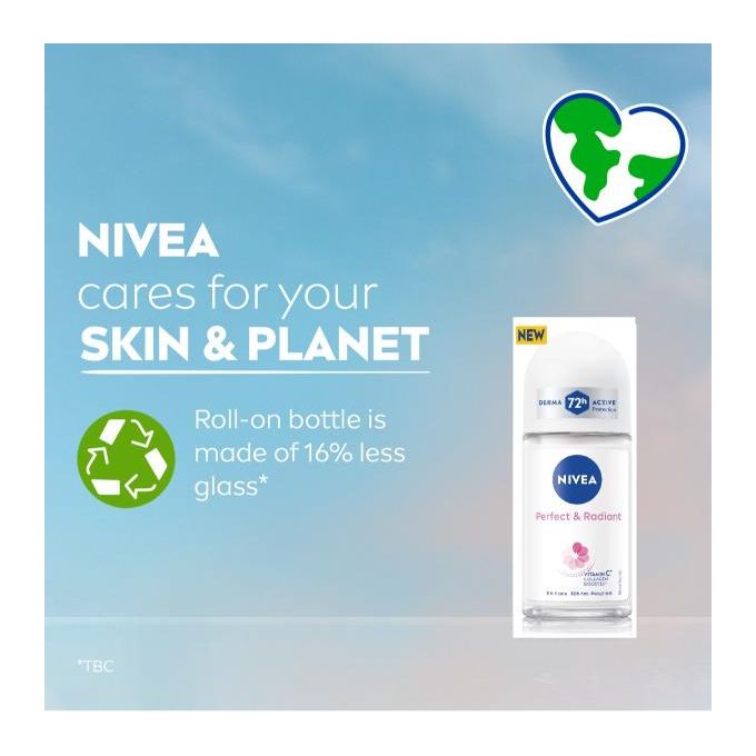 NIVEA PERFECT & RADIANT ANTIPERSPIRANT ROLL-ON - 50ML