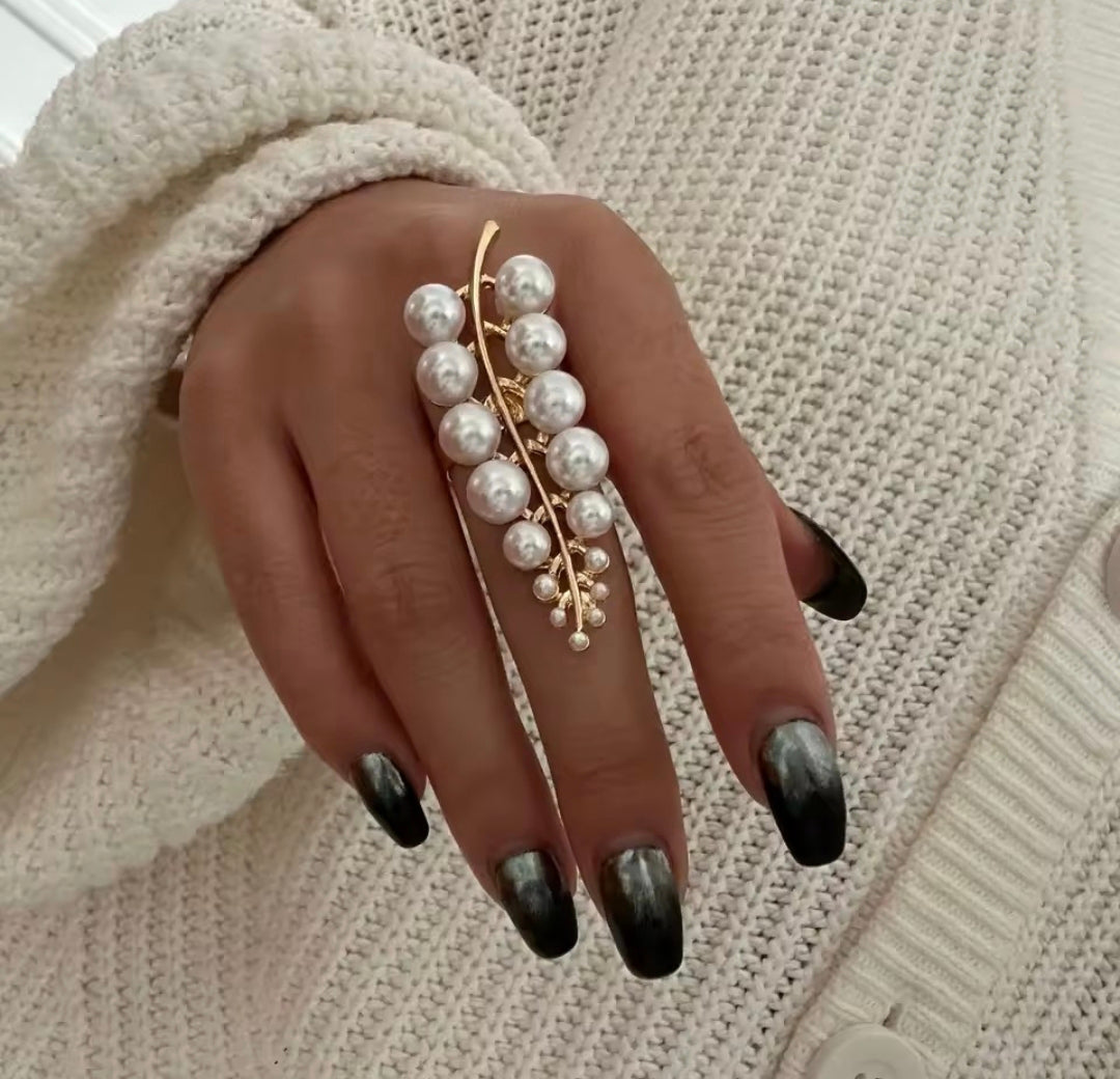 VINTAGE STARFISH PEARL RING FOR WOMEN