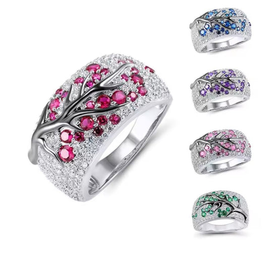 ROMANTIC PLUM BRANCH RING FOR WOMEN