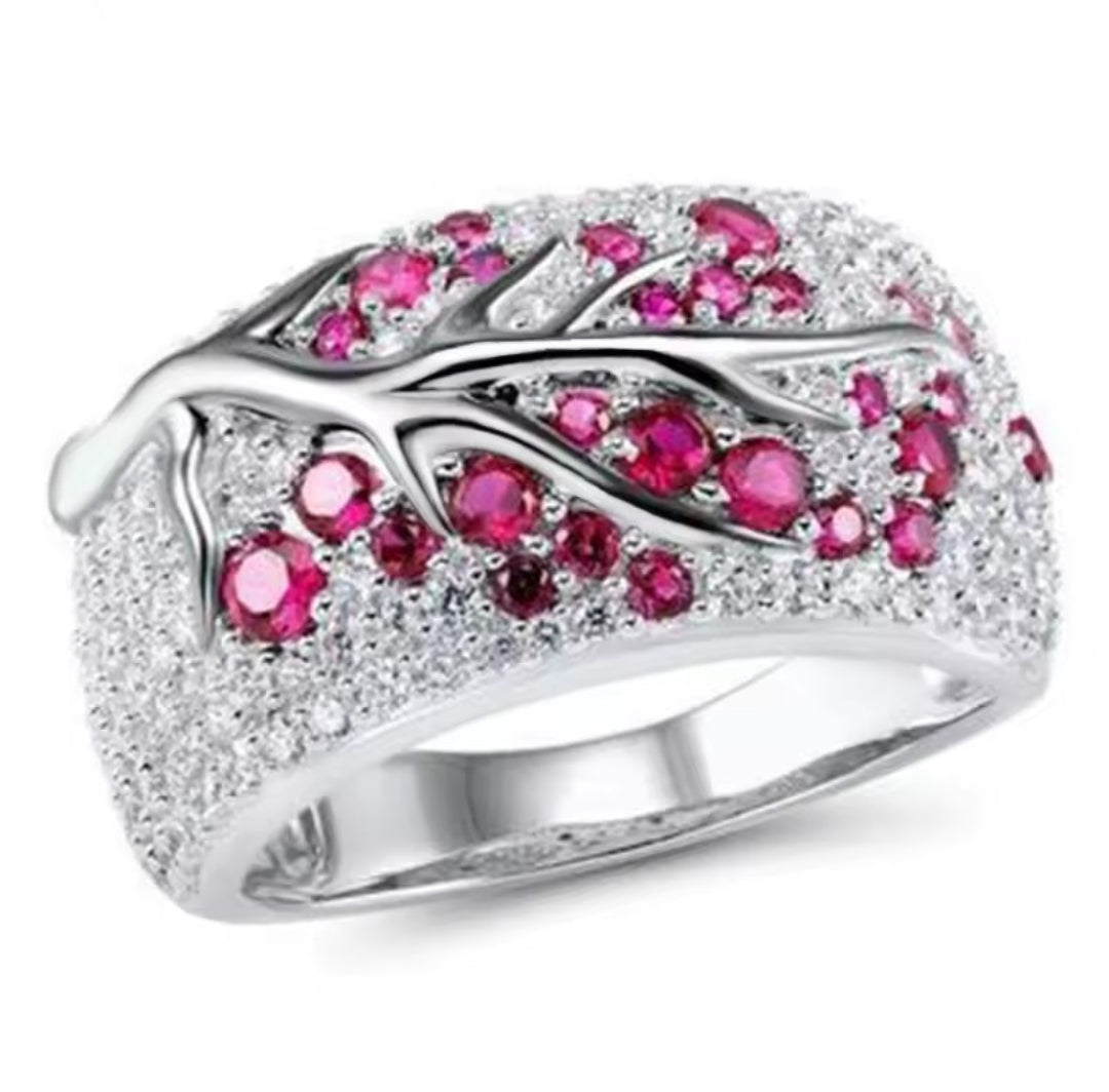 ROMANTIC PLUM BRANCH RING FOR WOMEN