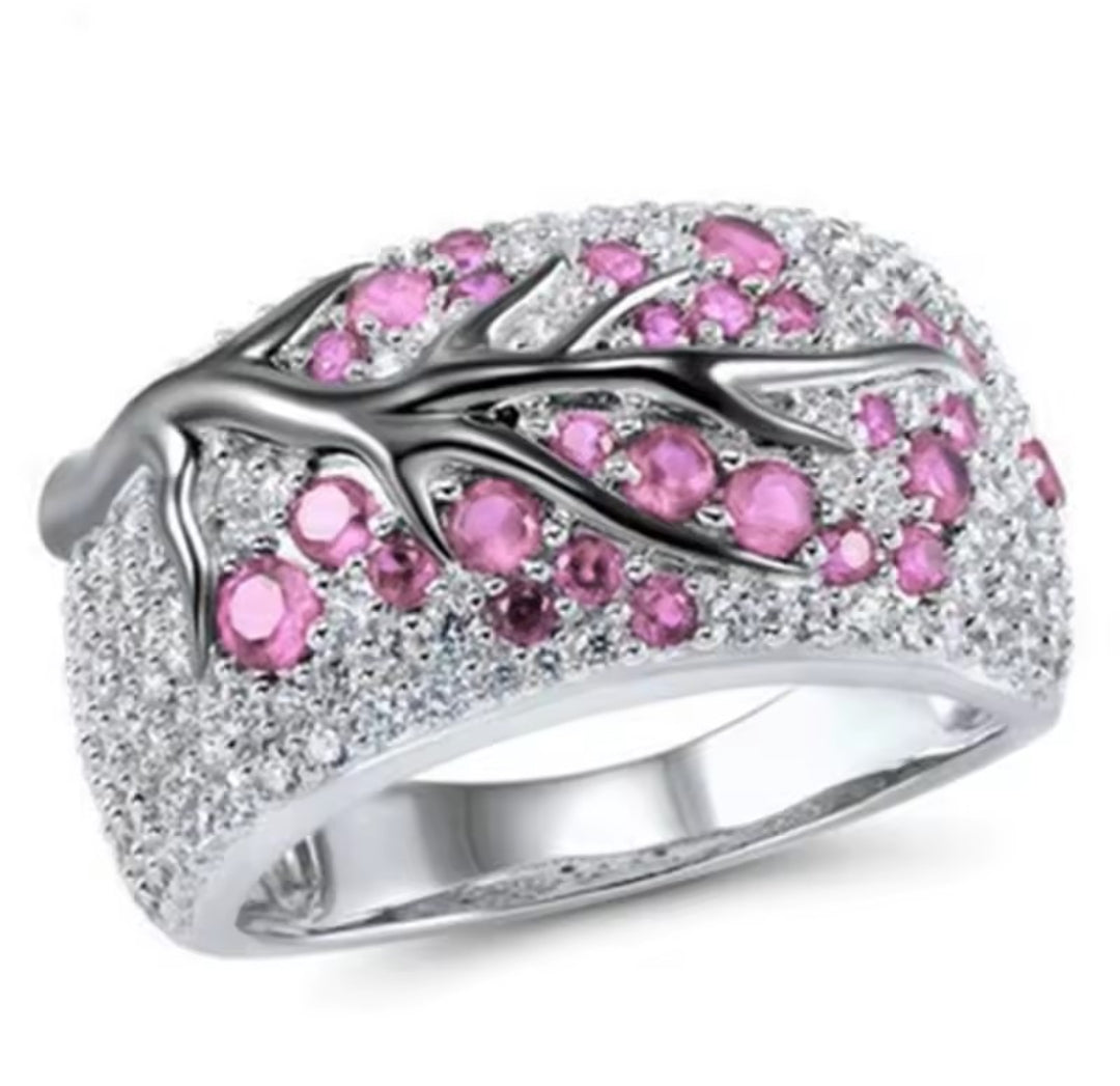 ROMANTIC PLUM BRANCH RING FOR WOMEN