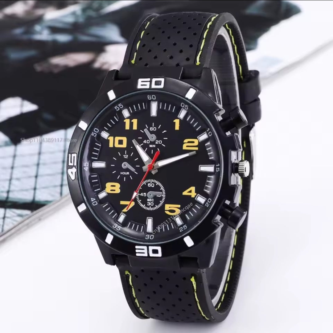 SPORT CHRONOGRAPH SILICONE STRAP WATCH
