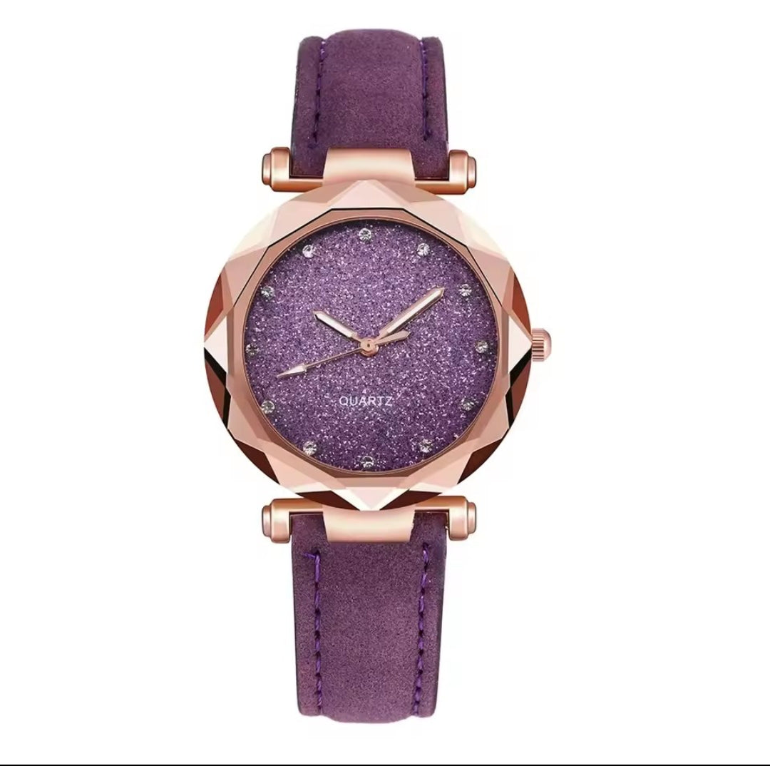 LADIES STARRY SKY ROSE GOLD QUARTZ WATCH