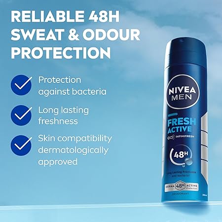 NIVEA MEN FRESH ACTIVE DEODORANT SPRAY - 200ML