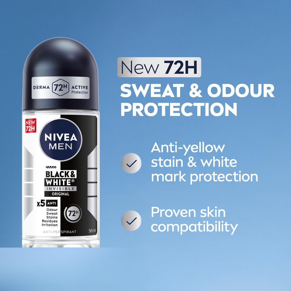 NIVEA MEN BLACK & WHITE INVISIBLE ORIGINAL ROLL-ON (50ML)