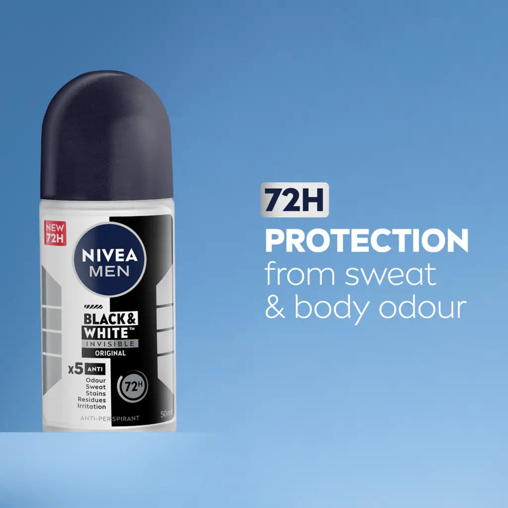 NIVEA MEN BLACK & WHITE INVISIBLE ORIGINAL ROLL-ON (50ML)