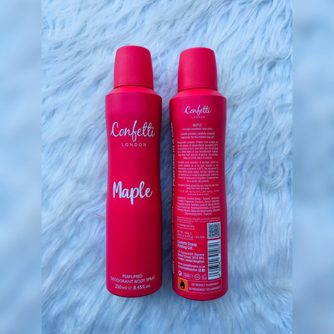 CONFETTI LONDON MAPLE DEODORANT BODY SPRAY - 250ML