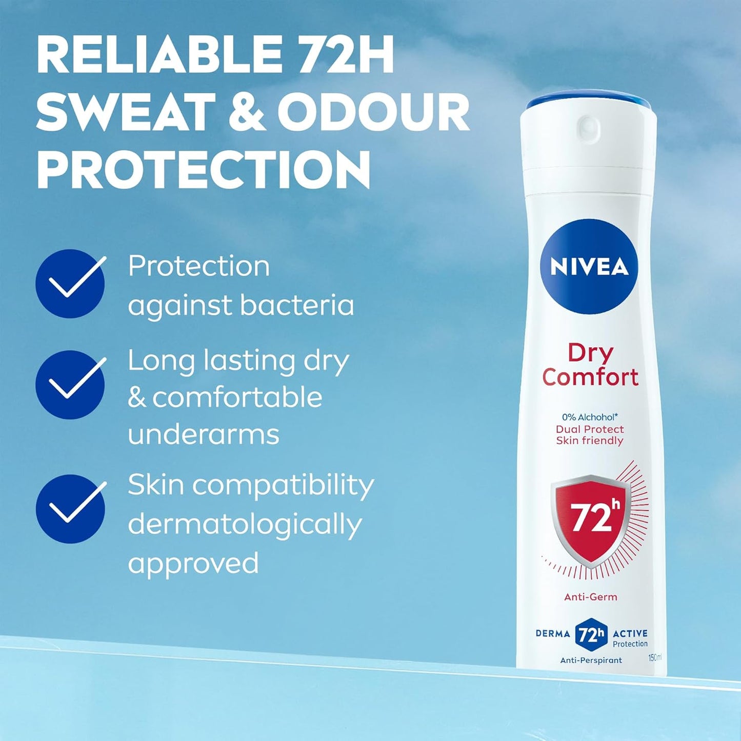 NIVEA DRY COMFORT ANTIPERSPIRANT DEODORANT SPRAY - 200ML