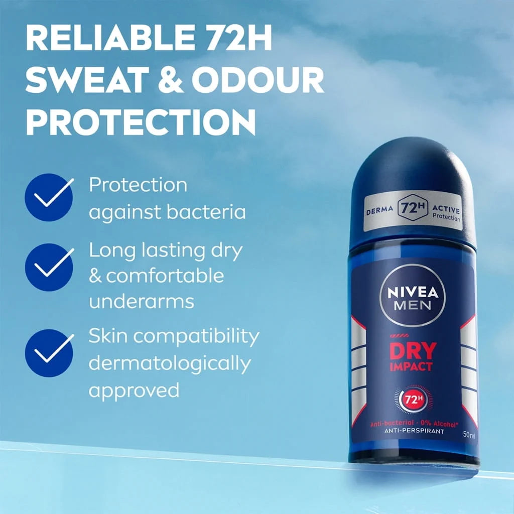 NIVEA MEN DRY IMPACT ROLL ON ANTI-PERSPIRANT - 50ML