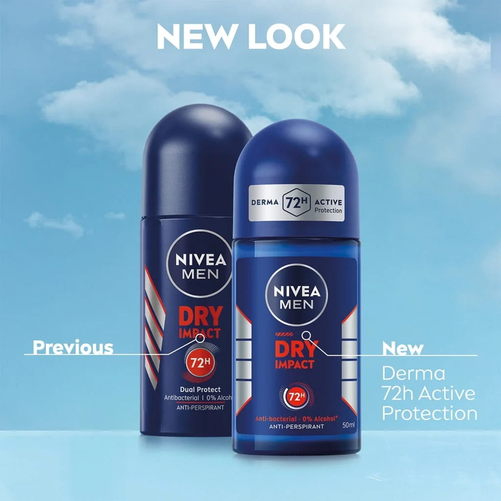 NIVEA MEN DRY IMPACT ROLL ON ANTI-PERSPIRANT - 50ML