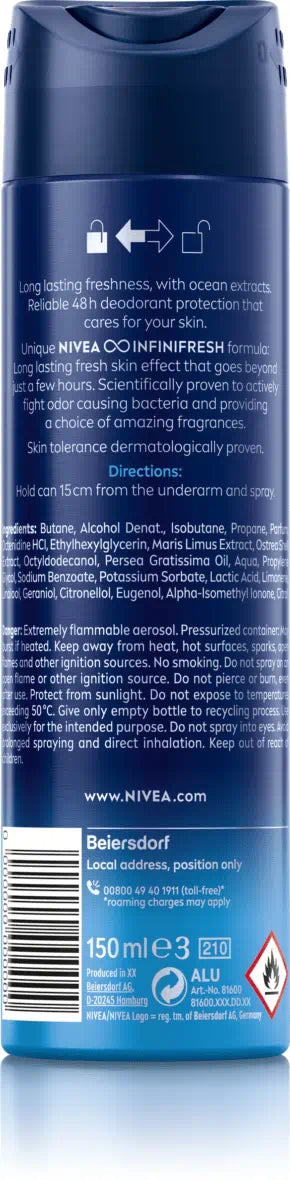 NIVEA MEN FRESH ACTIVE DEODORANT SPRAY - 200ML