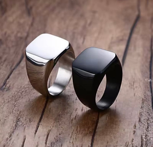 MEN'S CLASSIC SMOOTH FACE STEEL RING
