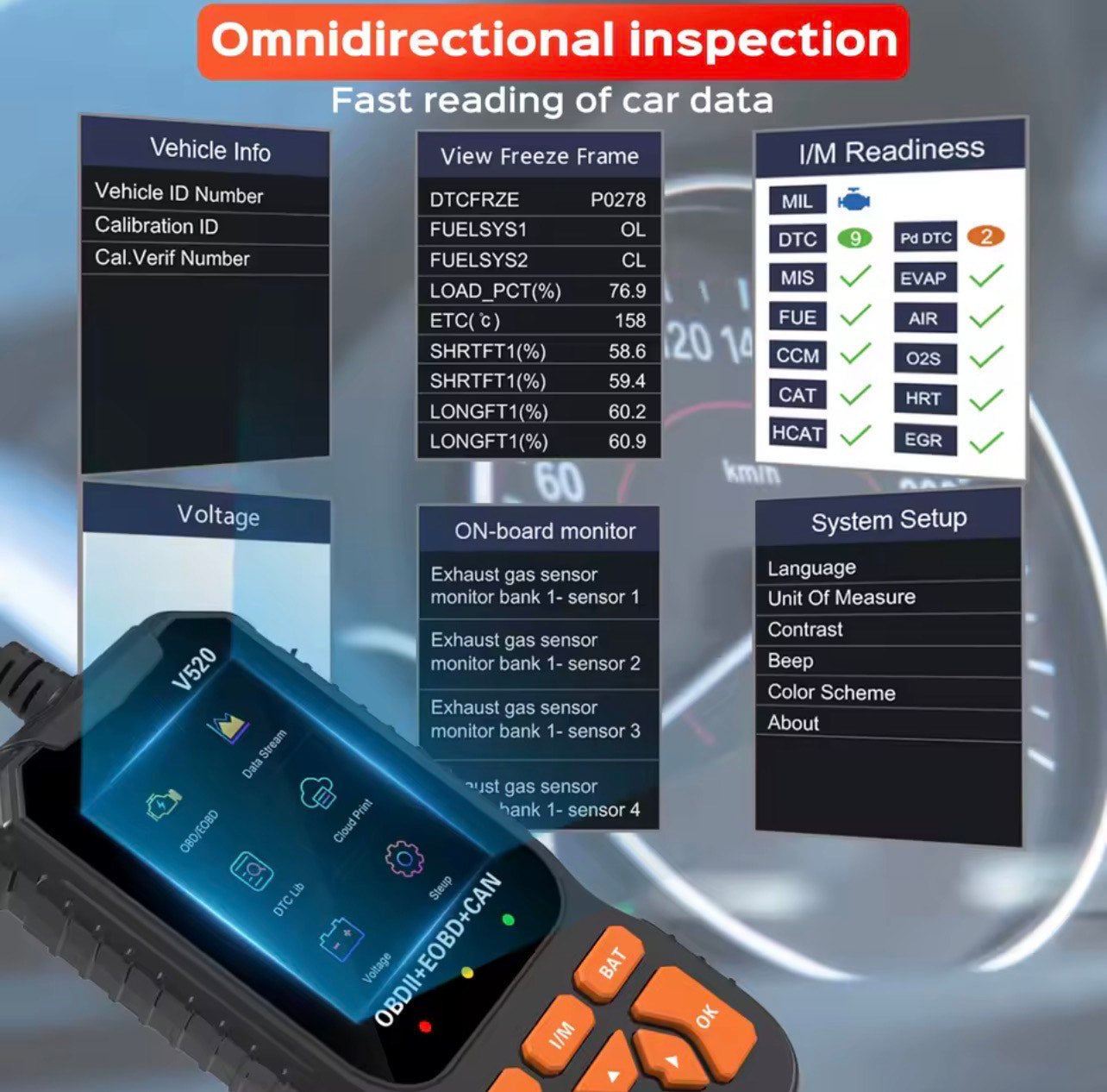 PROFESSIONAL OBD II CAR DIAGNOSTIC TOOL