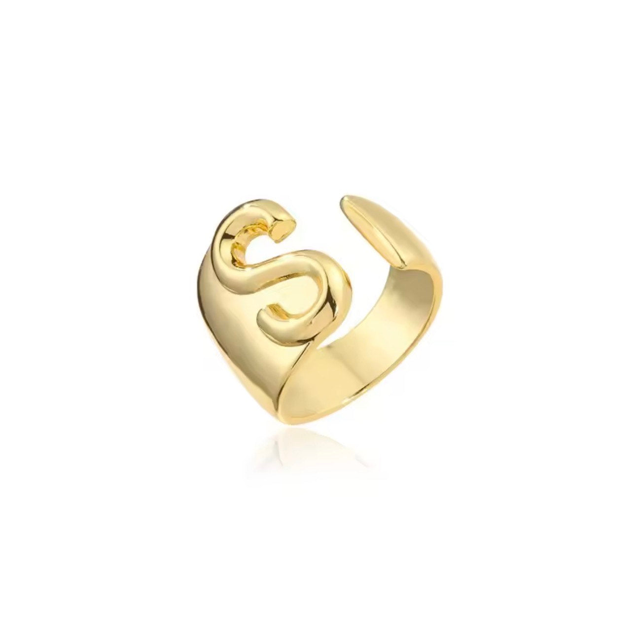 A-Z NAME INITIALS GOLD RING FOR FEMALES