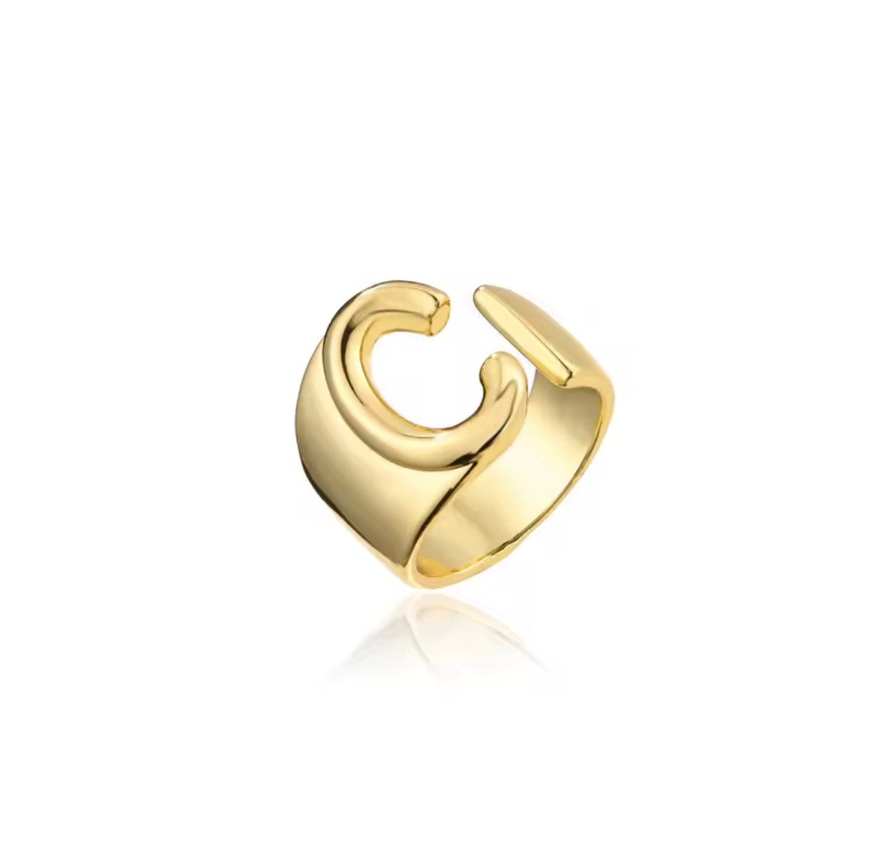 A-Z NAME INITIALS GOLD RING FOR FEMALES