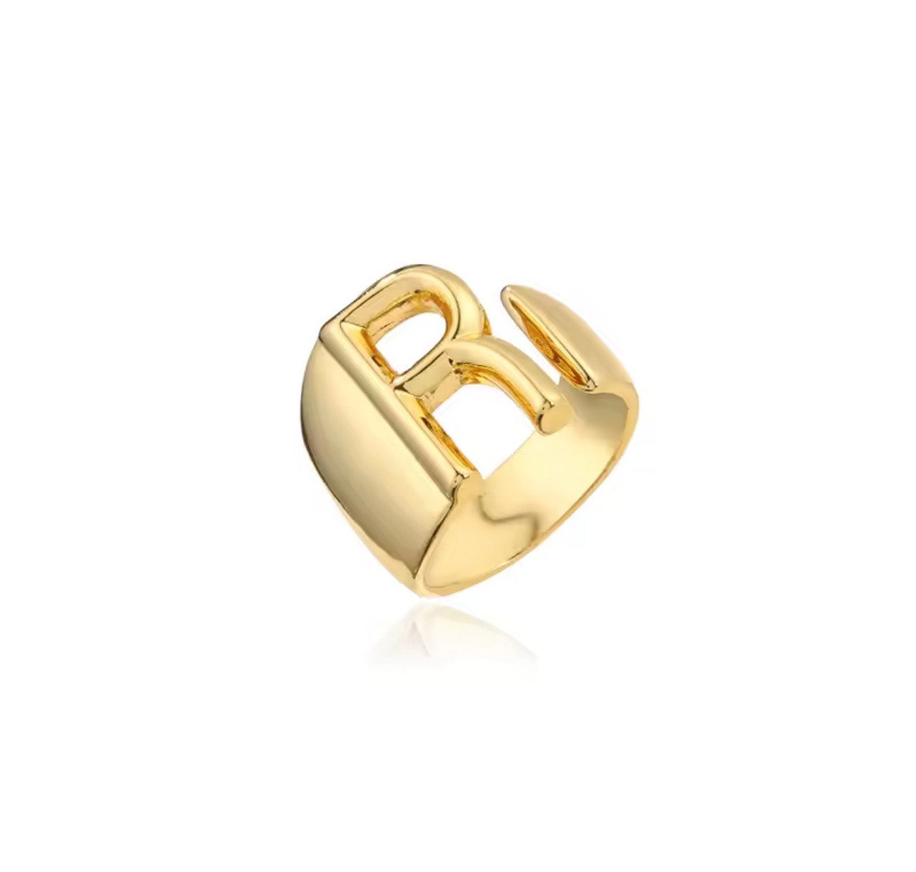 A-Z NAME INITIALS GOLD RING FOR FEMALES