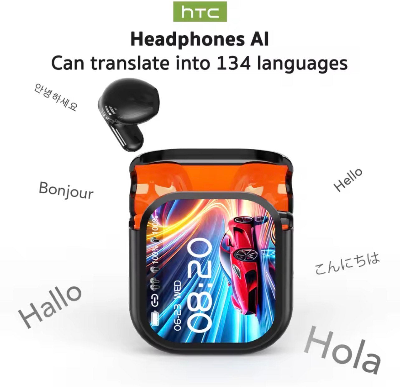 HTC NE20 BLUETOOTH EARBUDS - AI 134 LANGUAGE TRANSLATOR & TOUCH SCREEN