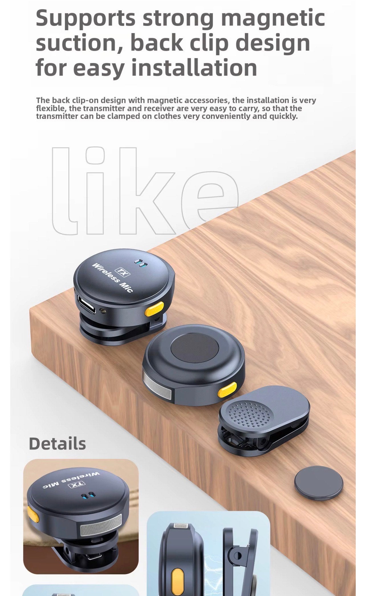 Q8 WIRELESS LAPEL MICROPHONE WITH TYPE C CONNECTOR