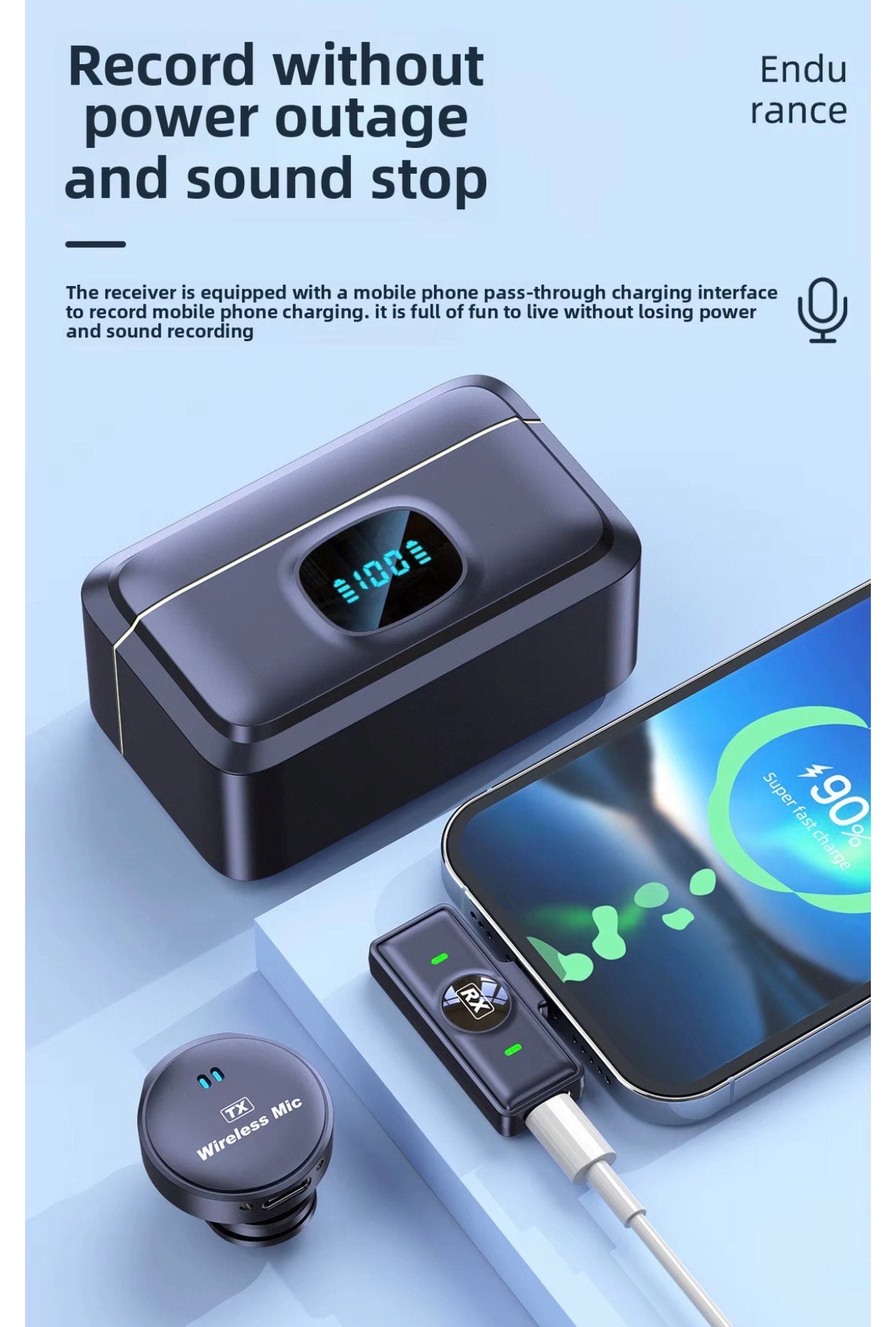 Q8 WIRELESS LAPEL MICROPHONE WITH TYPE C CONNECTOR