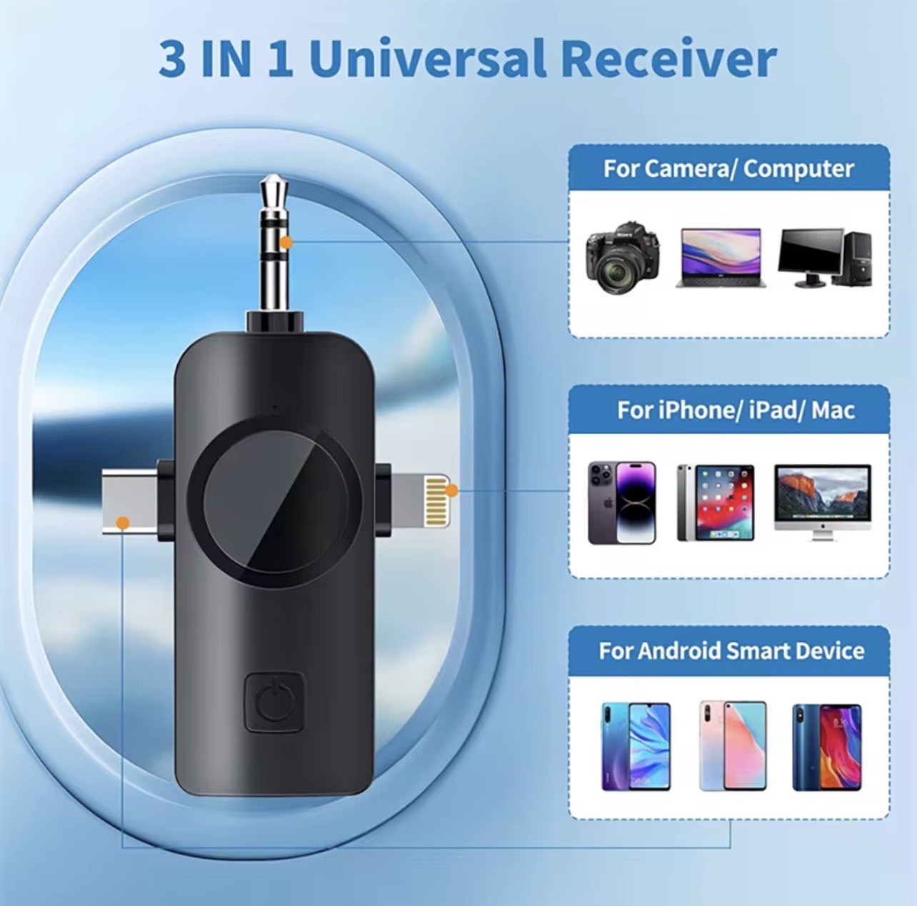 F11-2 (A 2IN1 PROFESSIONAL LAVALIER MICROPHONE WITH 3 CONNECTORS)