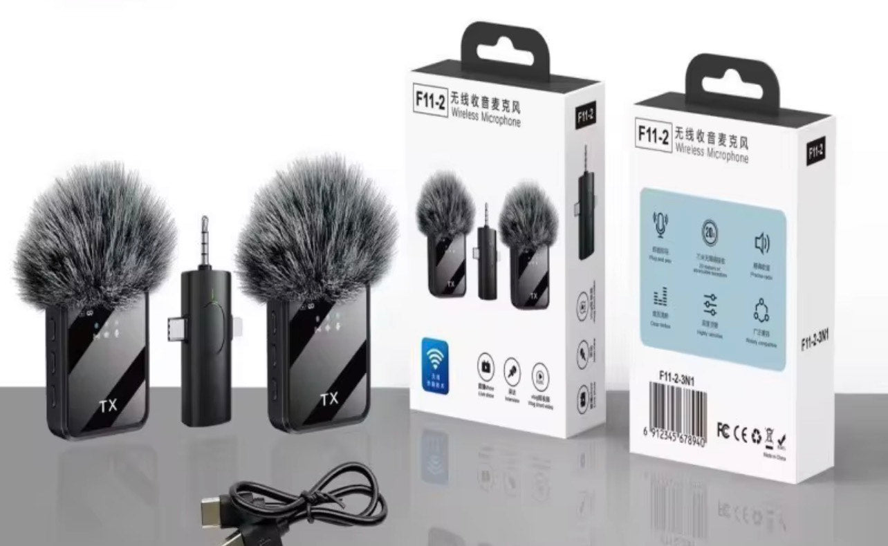 F11-2 (A 2IN1 PROFESSIONAL LAVALIER MICROPHONE WITH 3 CONNECTORS)
