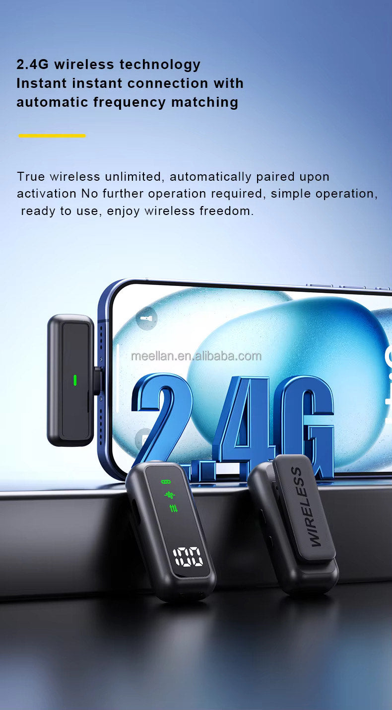 T68 PROFESSIONAL 2.4GHZ WIRELESS MICROPHONE (NOISE REDUCTION & CHARGING CASE)