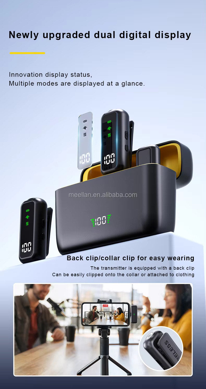 T68 PROFESSIONAL 2.4GHZ WIRELESS MICROPHONE (NOISE REDUCTION & CHARGING CASE)