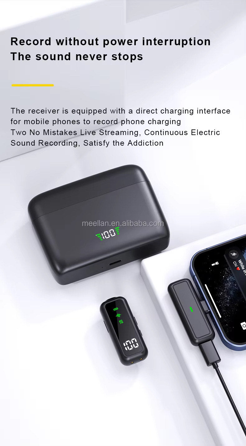 T68 PROFESSIONAL 2.4GHZ WIRELESS MICROPHONE (NOISE REDUCTION & CHARGING CASE)