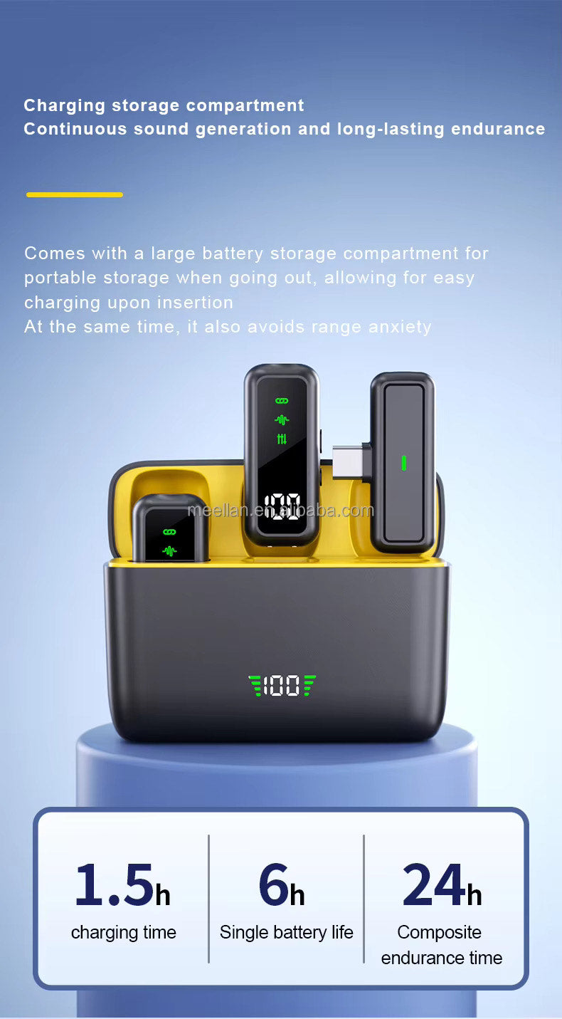 T68 PROFESSIONAL 2.4GHZ WIRELESS MICROPHONE (NOISE REDUCTION & CHARGING CASE)