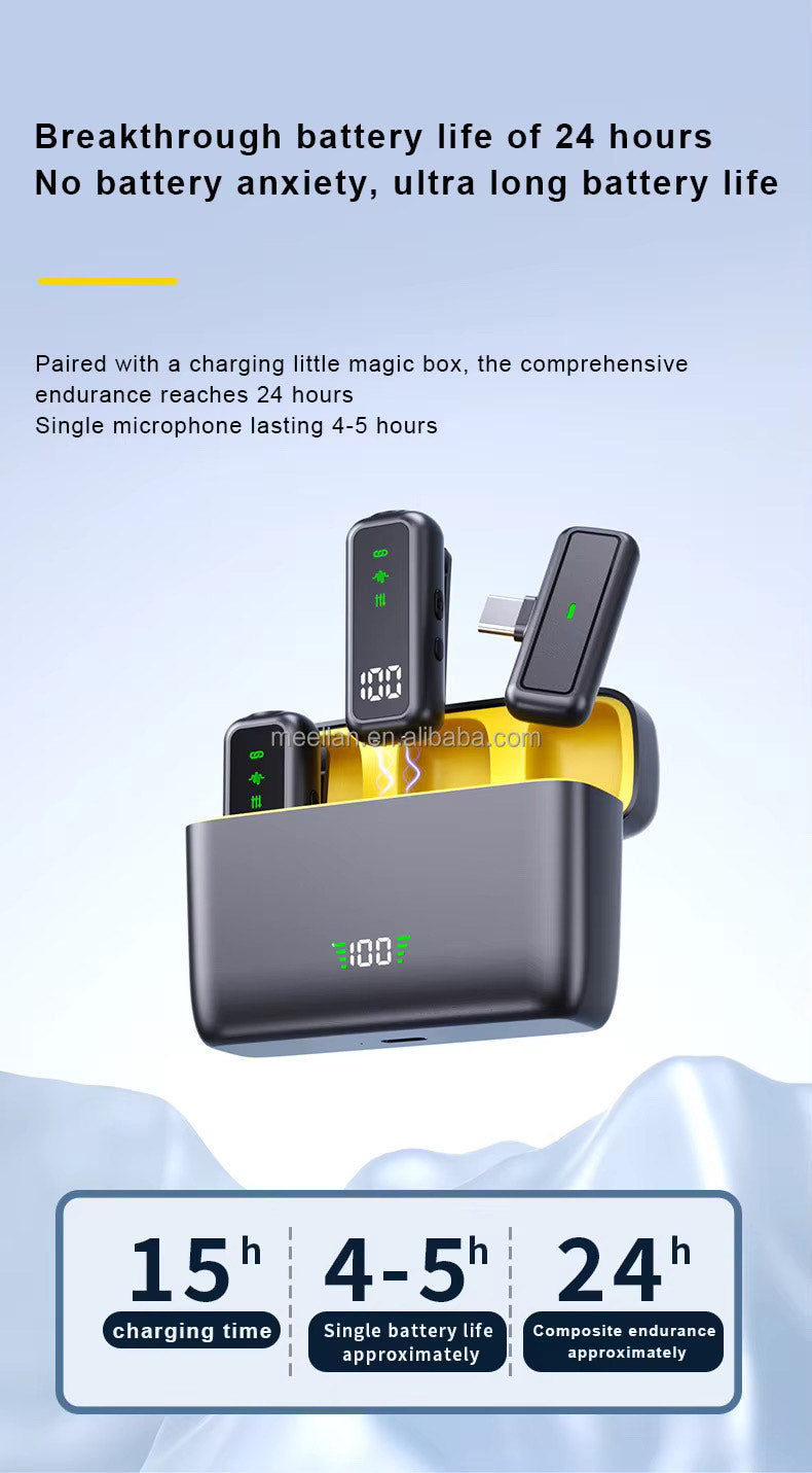 T68 PROFESSIONAL 2.4GHZ WIRELESS MICROPHONE (NOISE REDUCTION & CHARGING CASE)