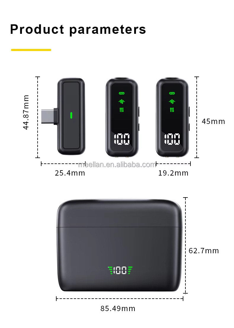 T68 PROFESSIONAL 2.4GHZ WIRELESS MICROPHONE (NOISE REDUCTION & CHARGING CASE)