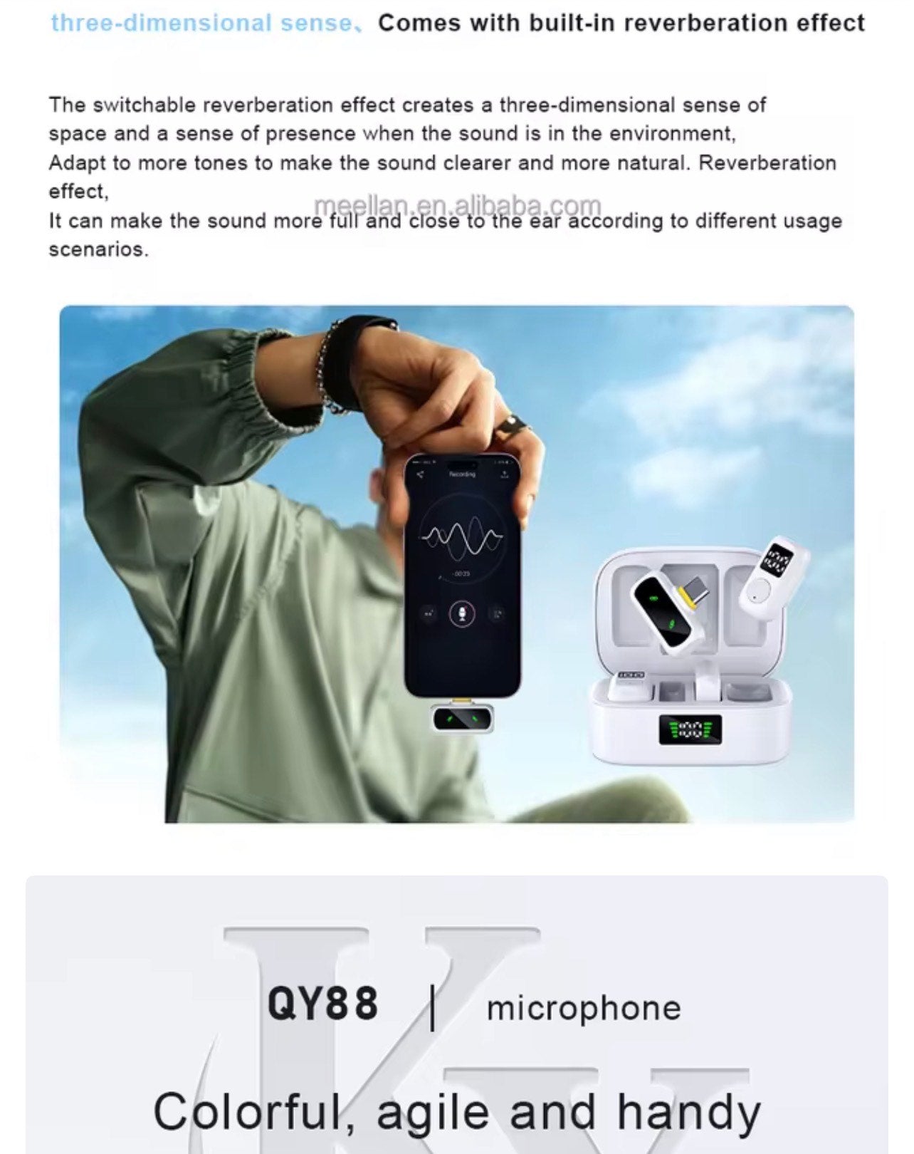 QY88 LATEST AI NOISE REDUCTION LAPEL MICROPHONE WITH 2 RECEIVERS, 2 MICS & CHARGING CASE