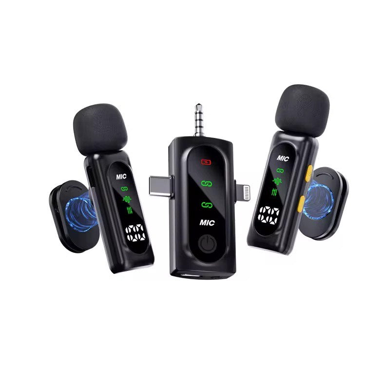 LATEST T90 HIGH QUALITY 2IN1 WIRELESS 2.4G MICROPHONE + 3 CONNECTORS