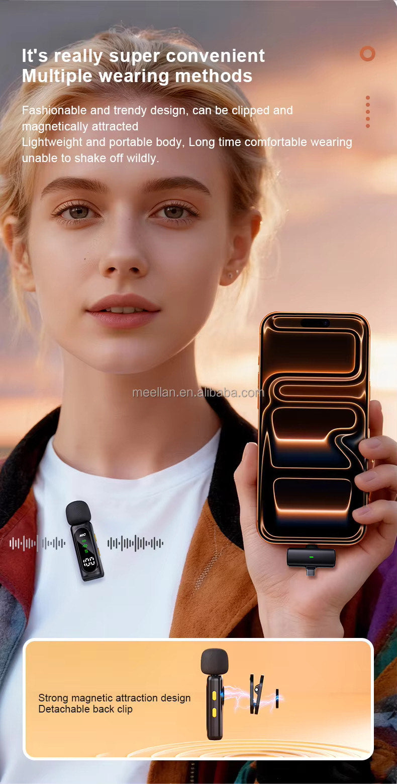 LATEST T90 HIGH QUALITY 2IN1 WIRELESS 2.4G MICROPHONE + 3 CONNECTORS