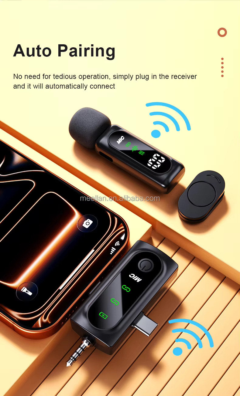 LATEST T90 HIGH QUALITY 2IN1 WIRELESS 2.4G MICROPHONE + 3 CONNECTORS