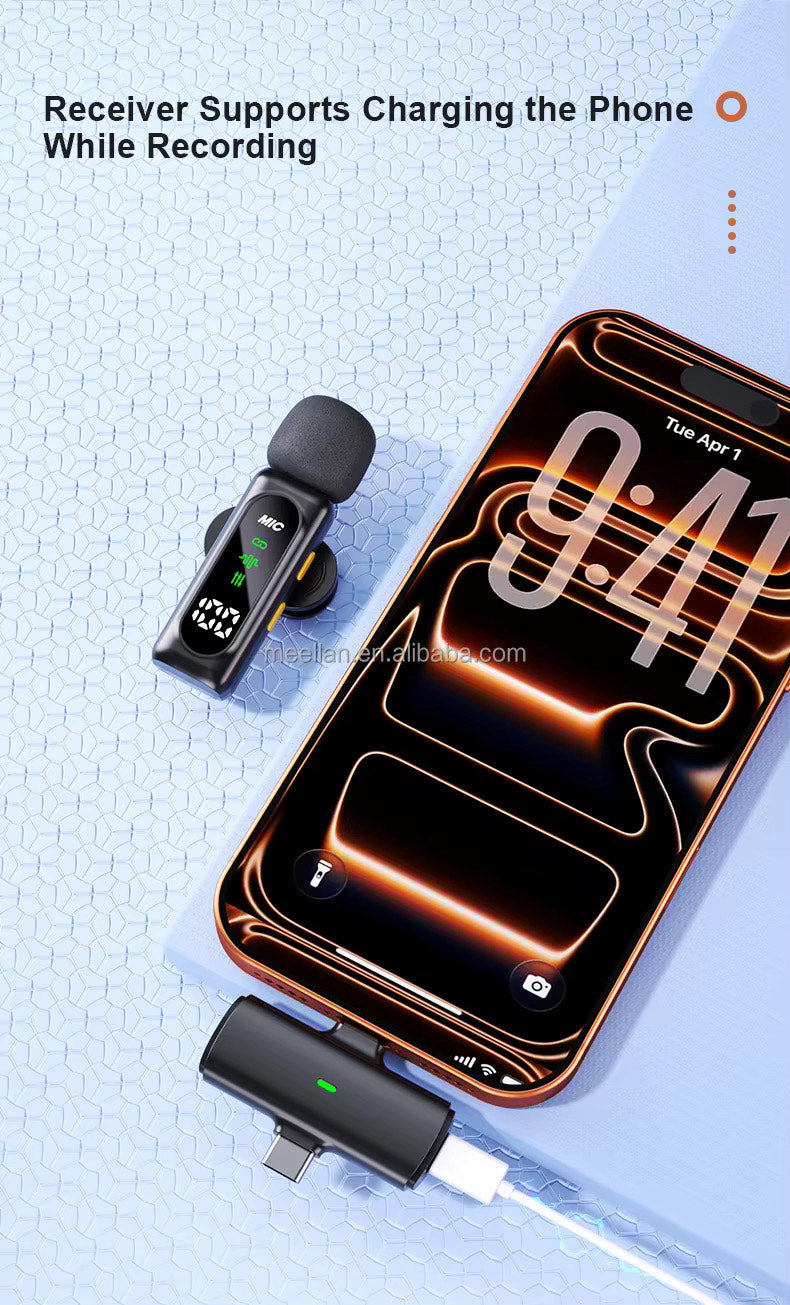 LATEST T90 HIGH QUALITY 2IN1 WIRELESS 2.4G MICROPHONE + 3 CONNECTORS