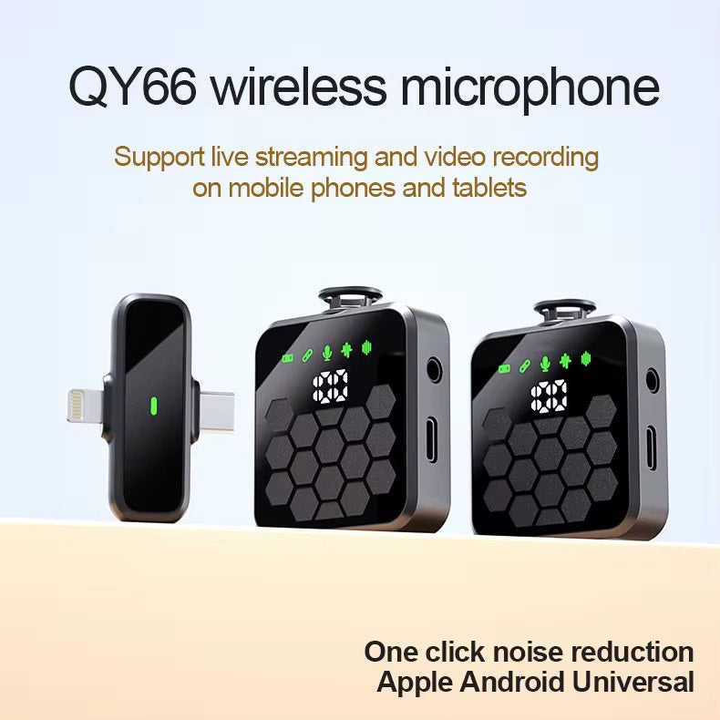 QY66 LATEST LAPEL COLLAR LAVALIERE MICROPHONE WITH TYPE C & APPLE CONNECTORS