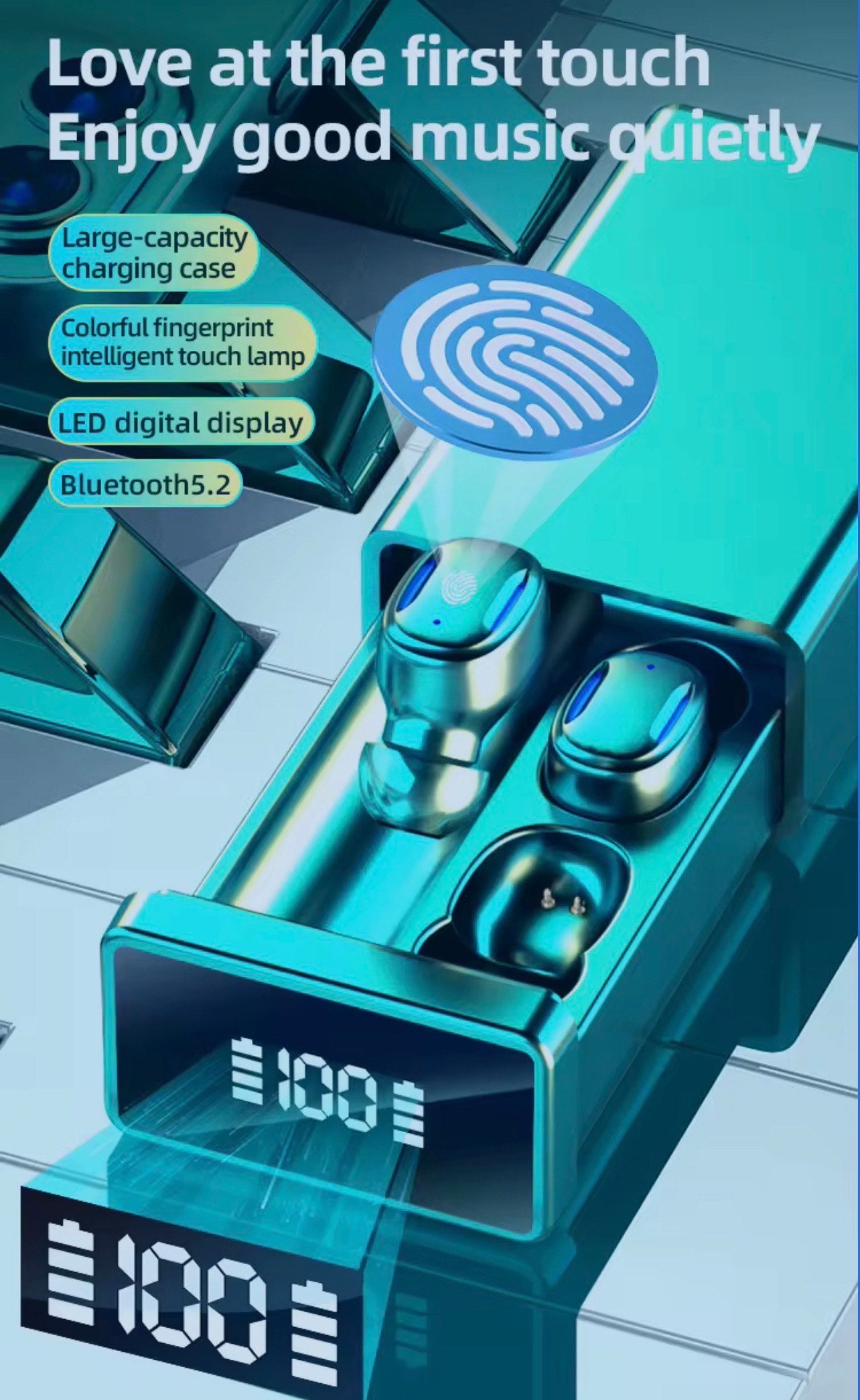 A22 WIRELESS SPORTS & GAMING EARBUDS (TWS, LED, AMP, STEREO) FOR MOBILE DEVICES