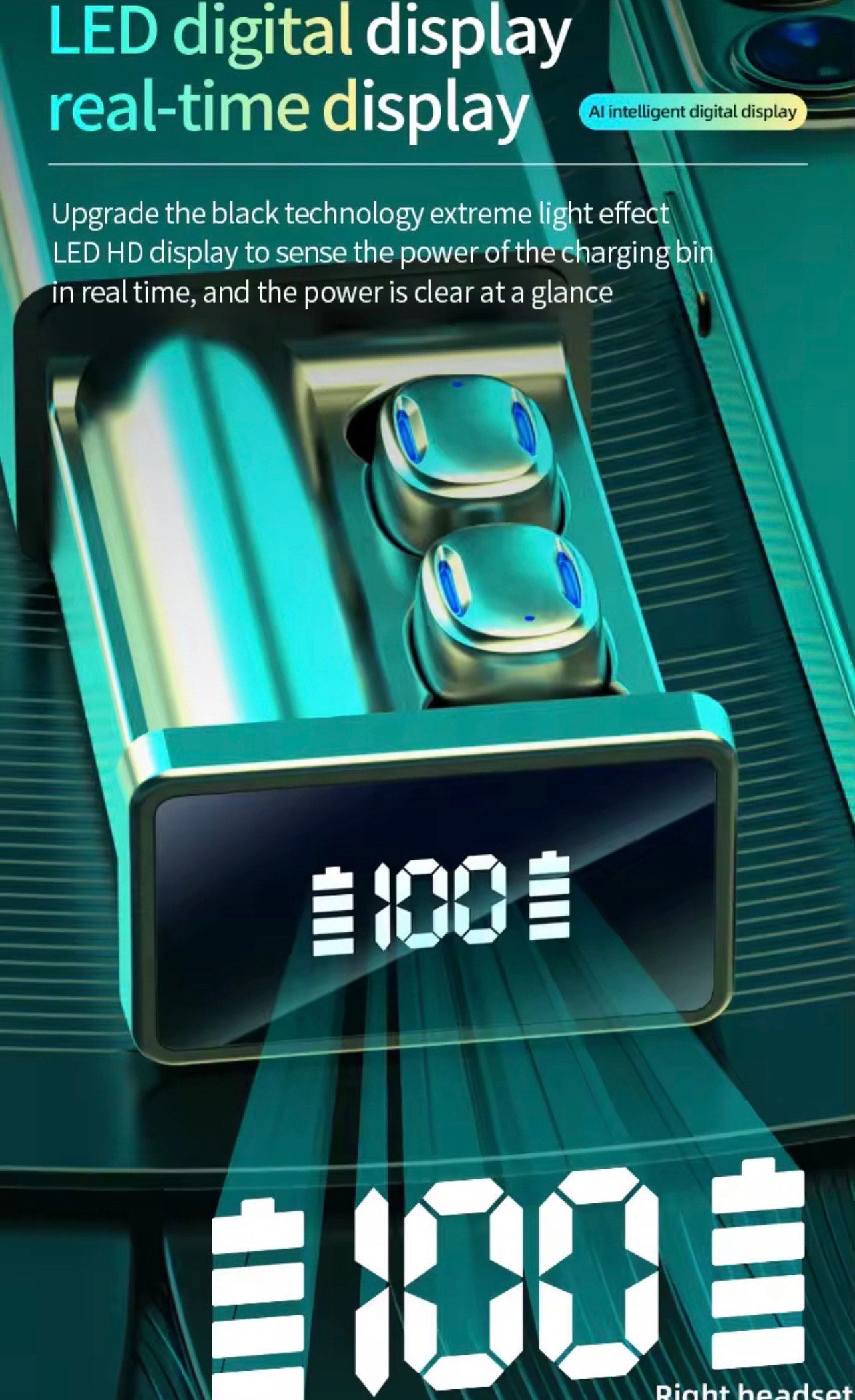 A22 WIRELESS SPORTS & GAMING EARBUDS (TWS, LED, AMP, STEREO) FOR MOBILE DEVICES