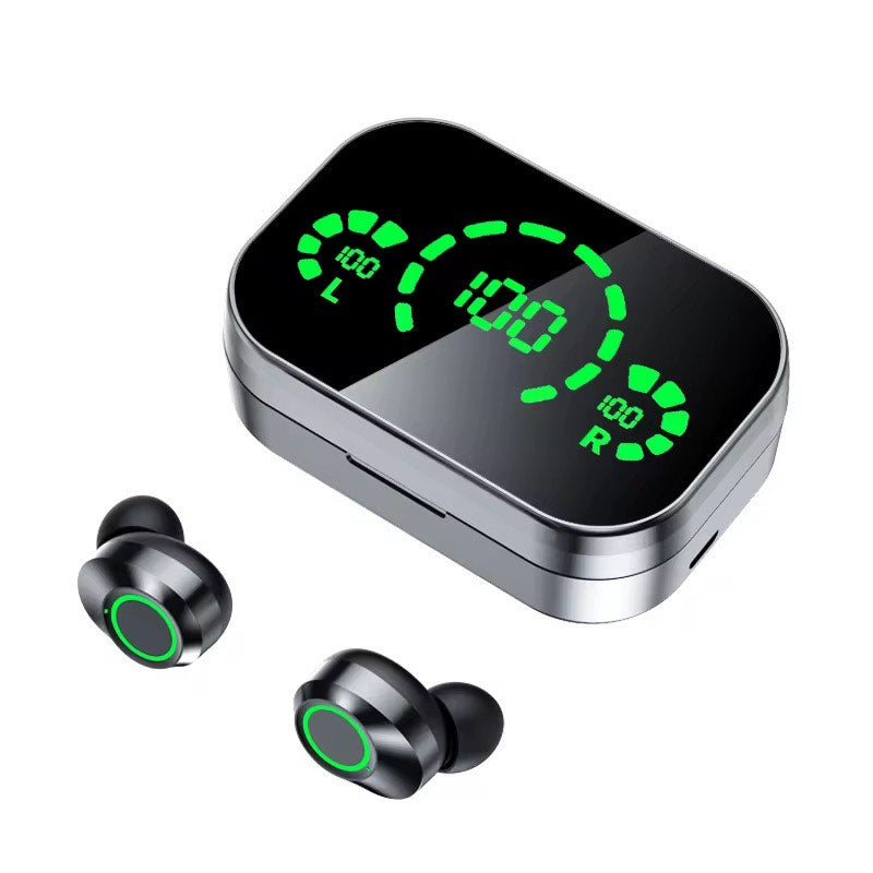 YD03 WIRELESS BLUETOOTH HD MIRROR SCREEN LED DISPLAY 9D STEREO WATER PROOF EARBUDS