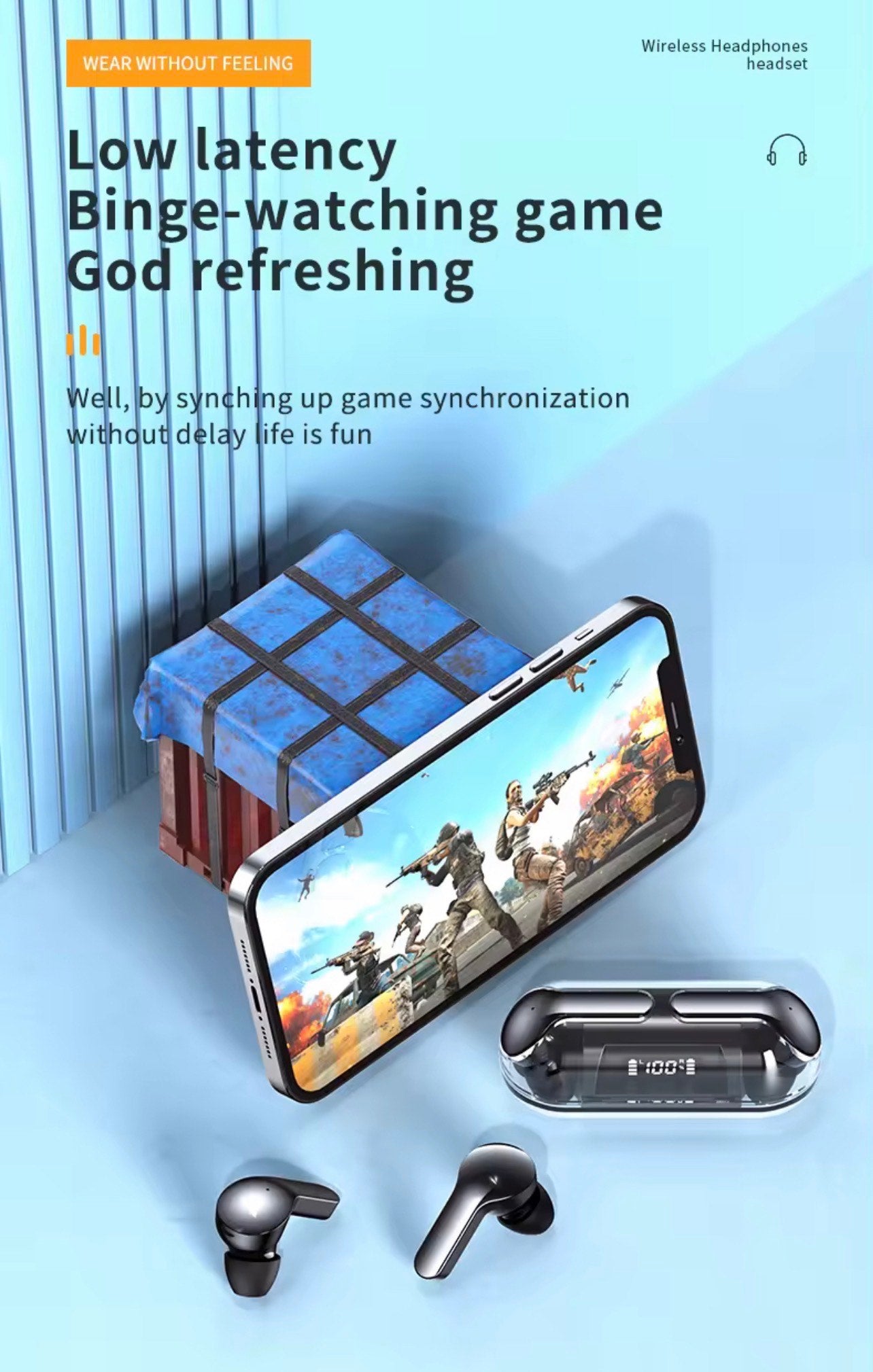 TM20 TWS IN EAR HIFI SPORTS & GAMING BLUETOOTH EARBUDS (Noise Cancellation, Transparent, LED & Battery Indicator, IPX-6)