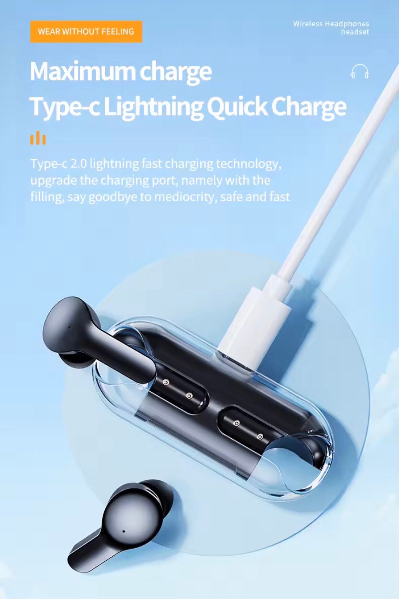 TM20 TWS IN EAR HIFI SPORTS & GAMING BLUETOOTH EARBUDS (Noise Cancellation, Transparent, LED & Battery Indicator, IPX-6)