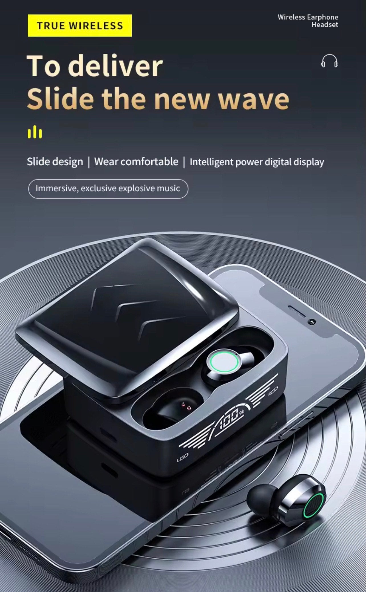 BQ30 MINI WIRELESS TWS EARPHONES HI-FI STEREO IPX-6 WATERPROOF LED FOR LATENCY SPORTS & GAMING