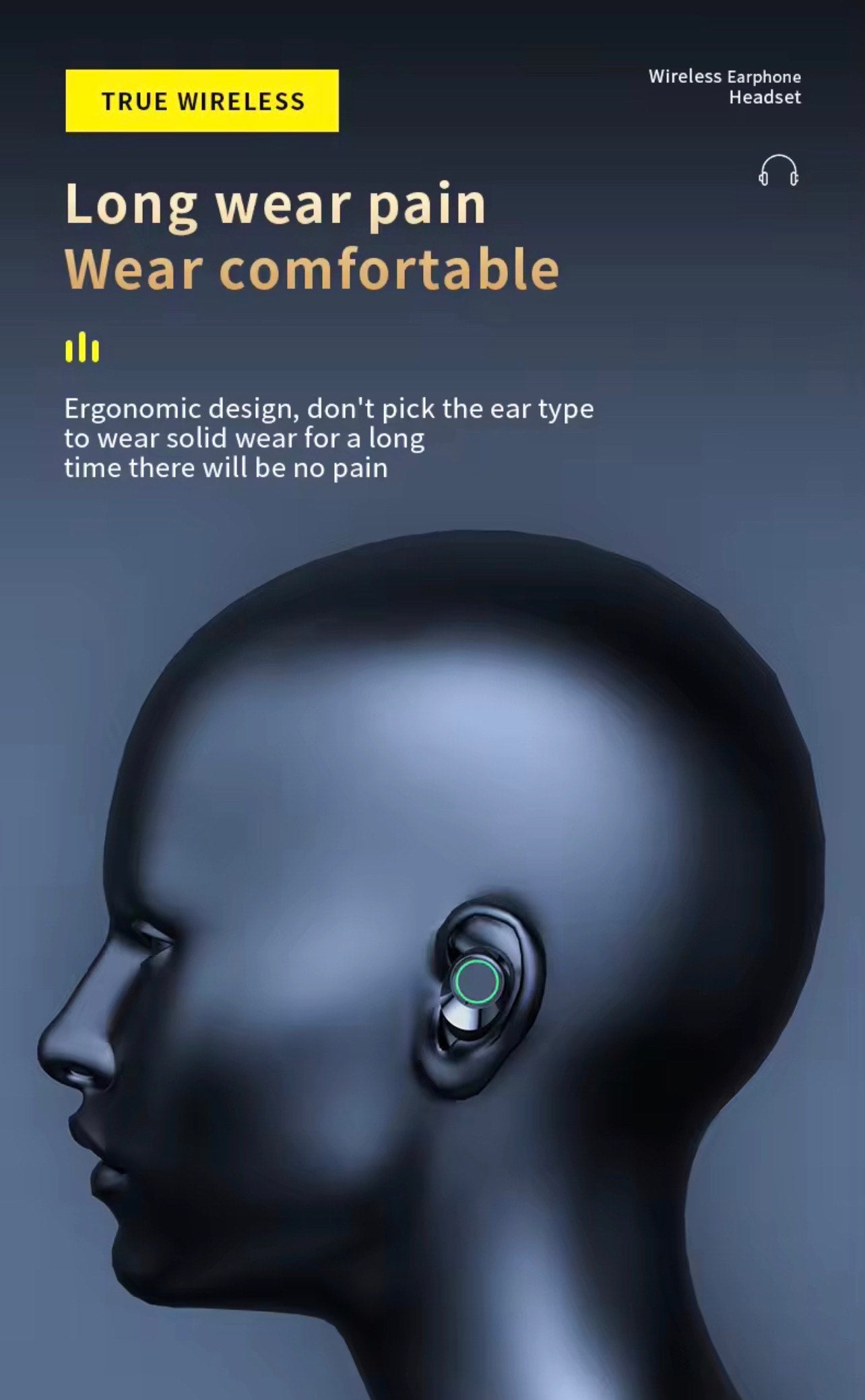 BQ30 MINI WIRELESS TWS EARPHONES HI-FI STEREO IPX-6 WATERPROOF LED FOR LATENCY SPORTS & GAMING