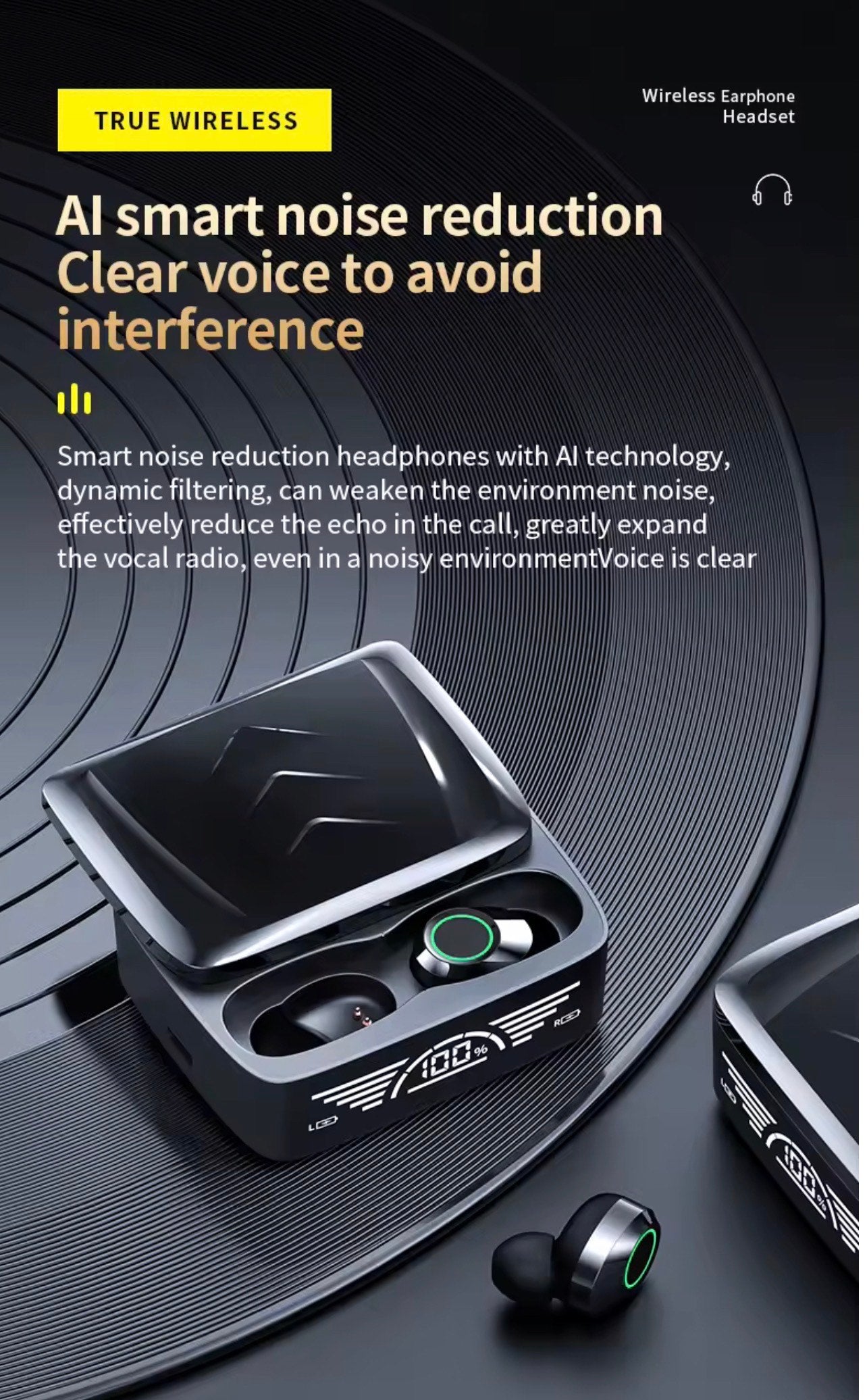 BQ30 MINI WIRELESS TWS EARPHONES HI-FI STEREO IPX-6 WATERPROOF LED FOR LATENCY SPORTS & GAMING