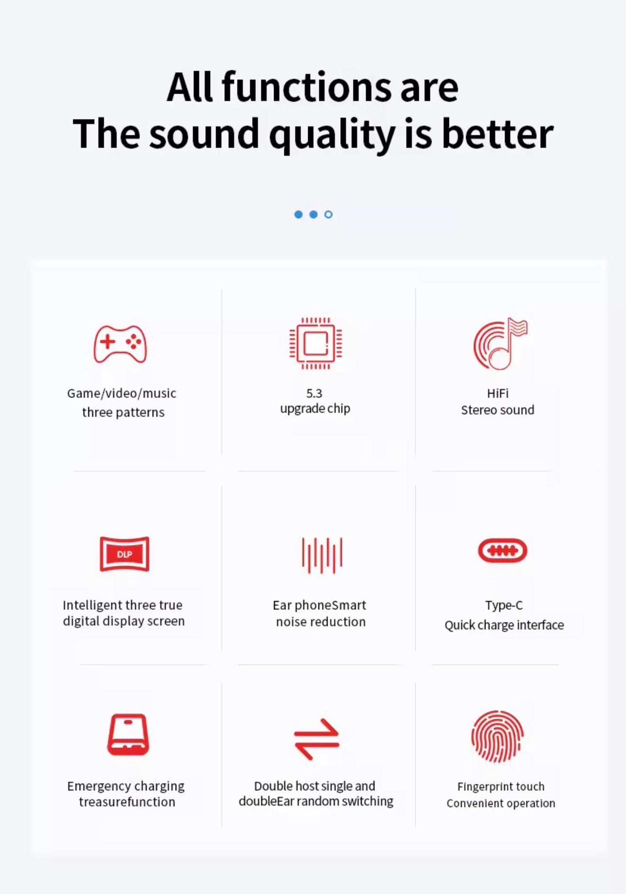 BQ20 HI-FI STERO IPX-6 WATERPROOF EARBUDS (LED Display for Latency Sports & Gaming)