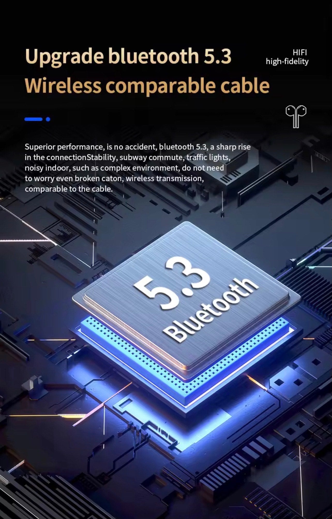 BQ20 HI-FI STERO IPX-6 WATERPROOF EARBUDS (LED Display for Latency Sports & Gaming)